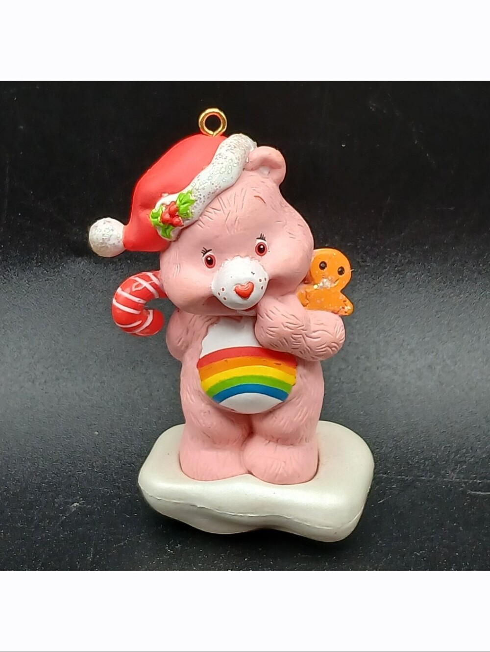 Vintagr Care Bear "Cheer Bear" Pink Rainbow 2004 Christmas Ornament Sugar Cane